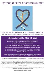 2025 Women's Memorial March Poster. Artwork by Christiane Bordier.